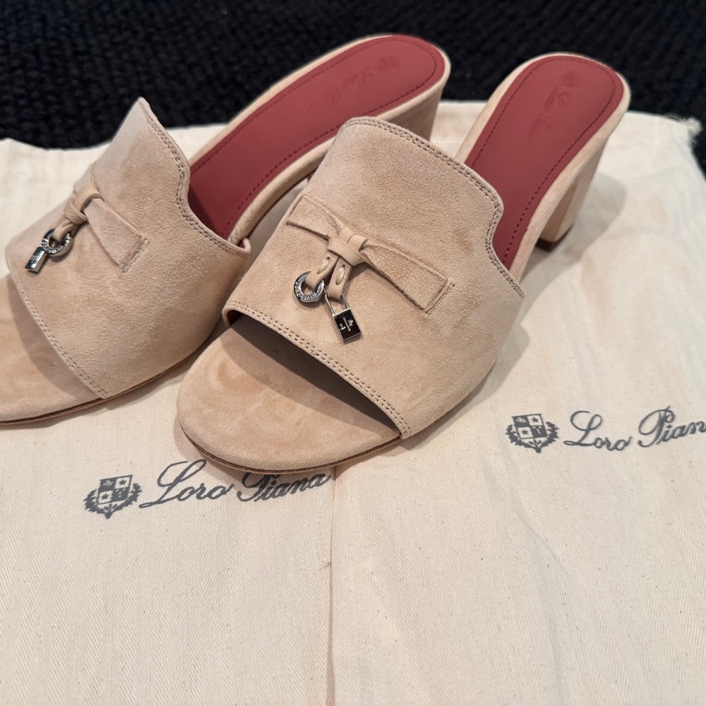 Loro Piana Tan Mules with Silver Accent buy on OfferUp but big for me! NWT